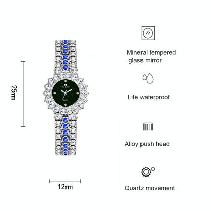 Sparkling Diamond Chain Watch for Women - Full of Elegance - Rose Coffee