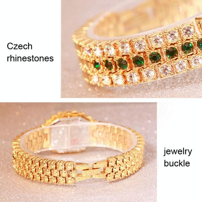 Sparkling Diamond Chain Watch for Women - Full of Elegance - Rose Coffee