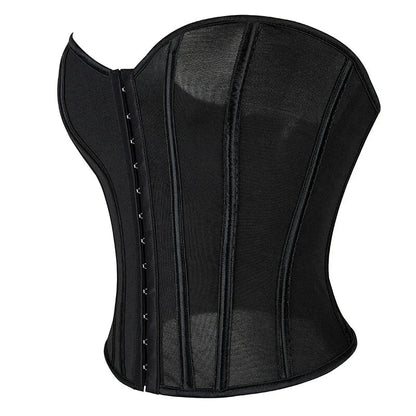 Translucent Gothic Bustier Crop Top Plus Size S-6Xl Burlesque Vintage Lingerie - Xxl