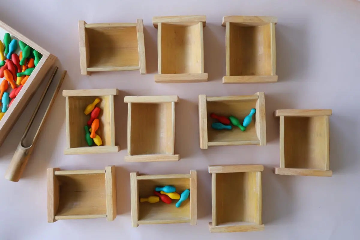 Natural Bamboo Sorting Containers Femina Worldwide