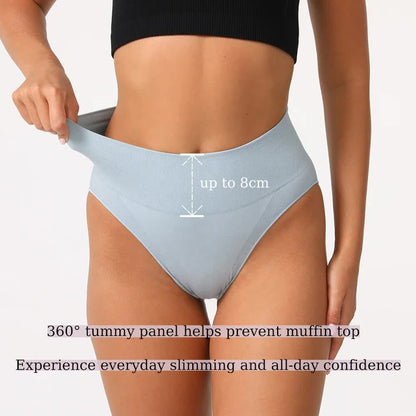 L Black 3-Pack High-Waist Microfiber Shaping Briefs - Seamless Full-Coverage Tummy Control Panties