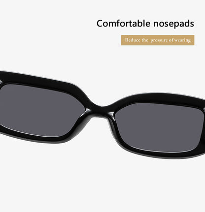Blue frame blue film 2-pcs Retro Rectangular Sunglasses for Women & Men