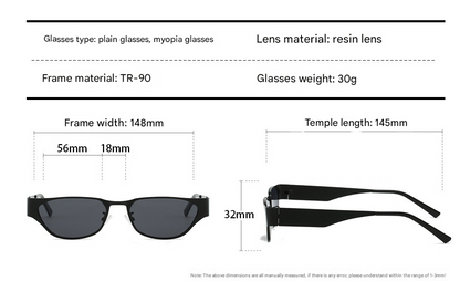 Silver Frame Black and Gray Sheet Retro Cat-Eye Metal Sunglasses for Women - UV Protection Stylish Streetwear Shades