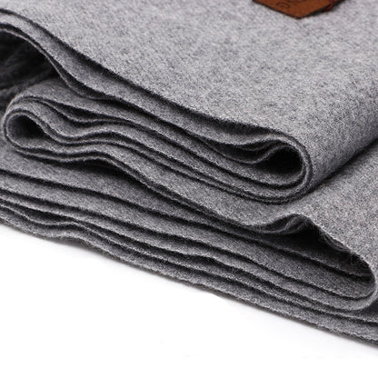 Luxury Cashmere Blend Scarf, Large 200x70cm Fringed Scarf (Light Gray)