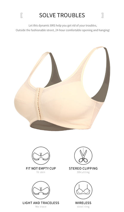 2 Pcs Size 4XL Women's Wireless Large-Cup Lace Bra with Front Clasp - Comfortable, Breathable, Black