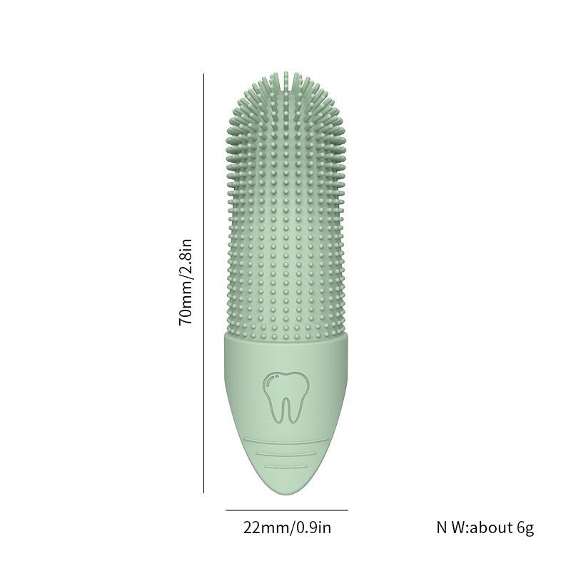 4 Pcs Beige Soft Silicone Pet Finger Toothbrush - Gentle Dental Care for Dogs & Cats, Tartar & Plaque Remover