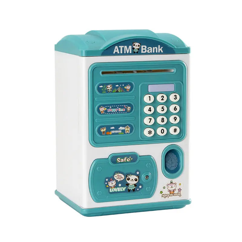 Blue panda Kids Smart ATM Piggy Bank - Automatic Bill Scroll, Password & Fingerprint Unlock with Fun Features Femina Worldwide