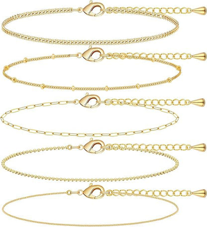 A Silver six-piece set Chic Multi-Layered Alloy Bracelet Set - Fashionable Stackable Jewelry