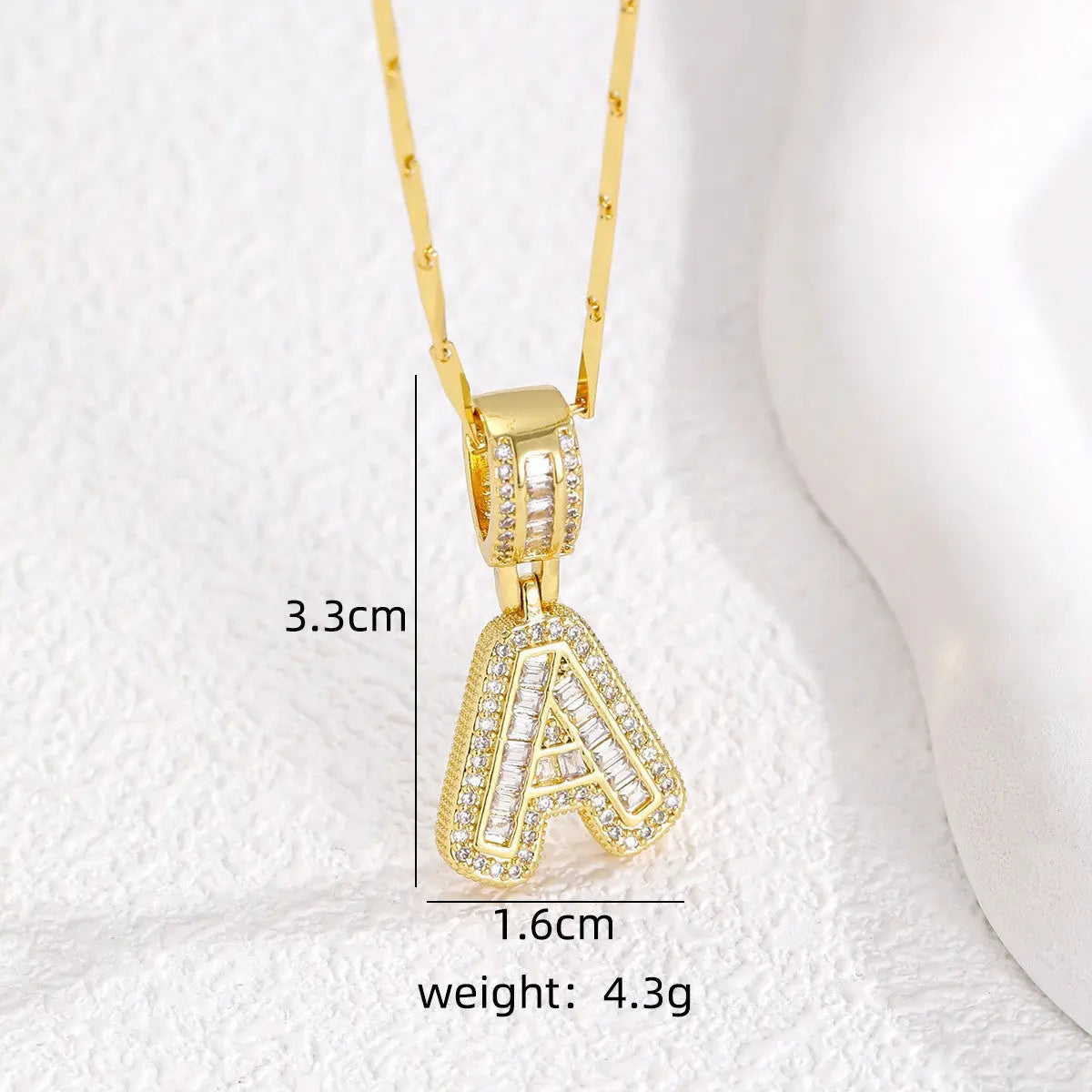 Sparkling Cubic Zirconia Initial Letter Necklace Set - Gold Plated Two-Piece Design(C) Femina Worldwide
