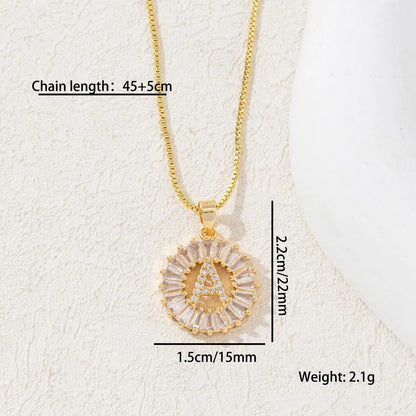 Sparkling Cubic Zirconia Initial Letter Necklace Set - Gold Plated Two-Piece Design(E) Femina Worldwide