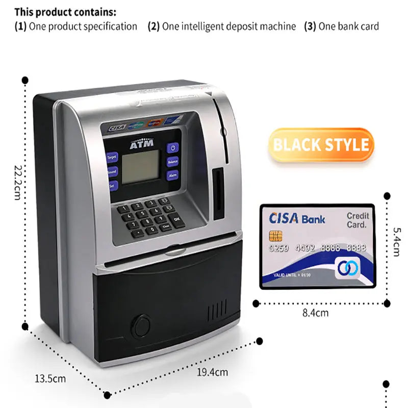 Pink Digital ATM Savings Bank for Kids - Electronic Piggy Bank with PIN & Card for Real Money Femina Worldwide