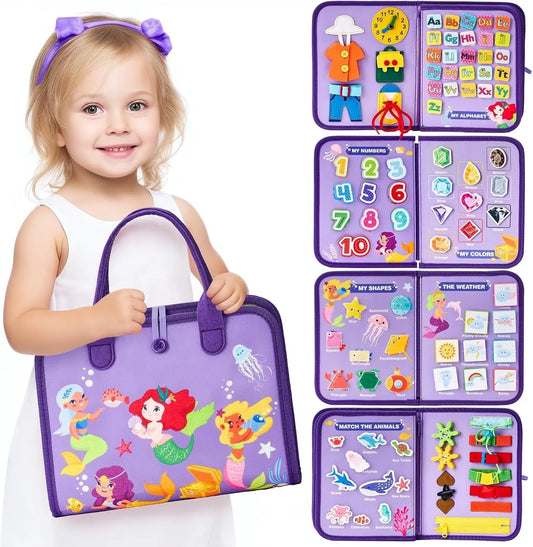 Purple Early Education Learning Board - Felt Activity Board for Toddlers Femina Worldwide