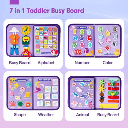 Purple Early Education Learning Board - Felt Activity Board for Toddlers Femina Worldwide