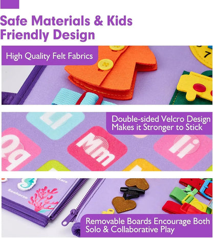 Purple Early Education Learning Board - Felt Activity Board for Toddlers Femina Worldwide