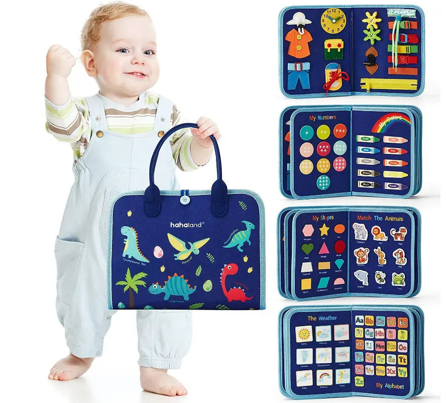 Blue Early Education Learning Board - Felt Activity Board for Toddlers Femina Worldwide