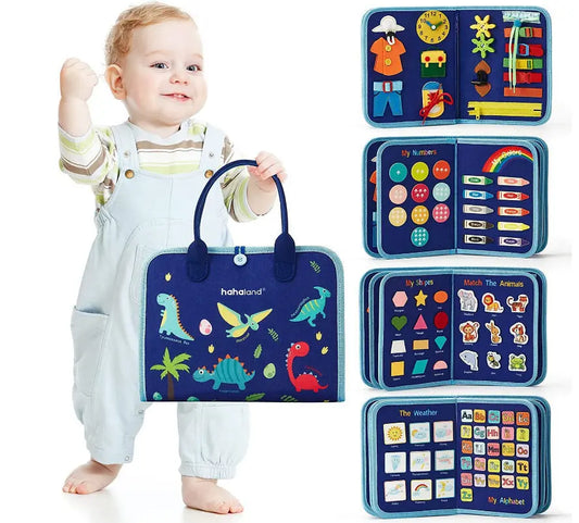 Blue Early Education Learning Board - Felt Activity Board for Toddlers Femina Worldwide