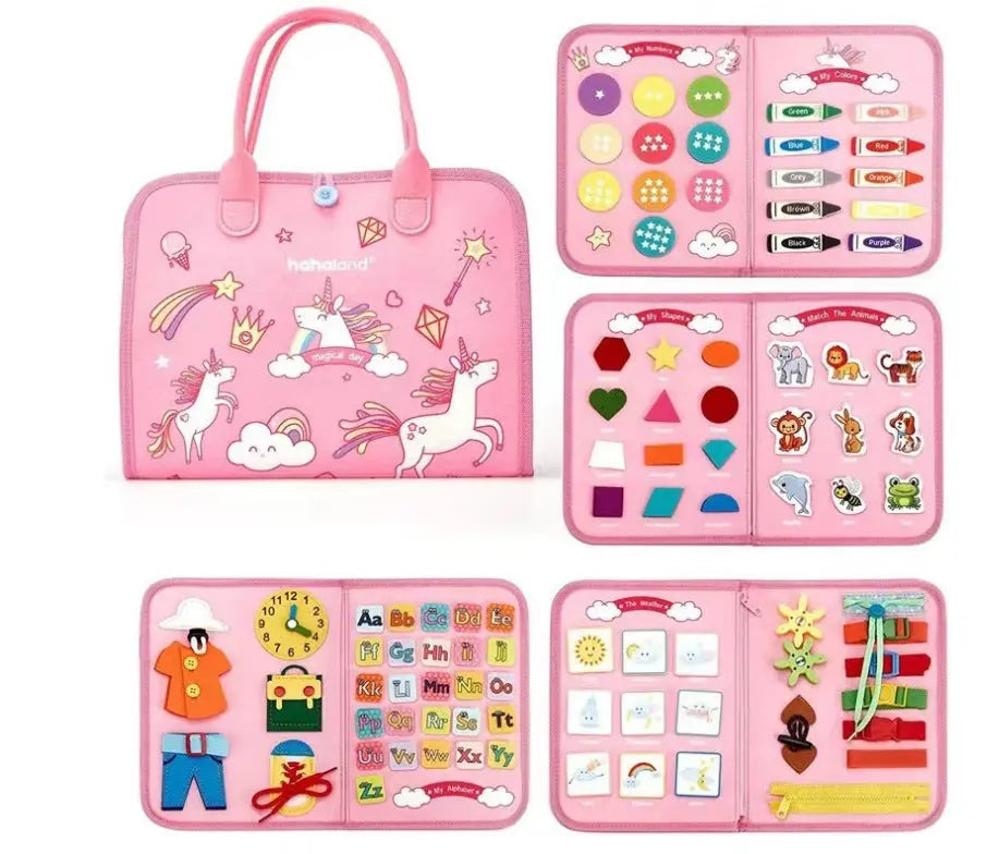 Pink Early Education Learning Board - Felt Activity Board for Toddlers Femina Worldwide