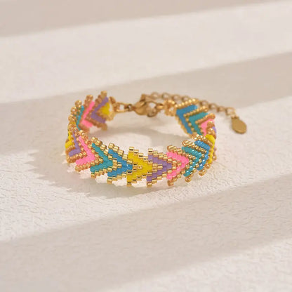 Dopamine Miyuki Beaded Bohemian Rainbow Arrow Handmade Stainless Steel Bracelet Femina Worldwide