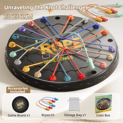 Rope Tangle Challenge Game (23x23CM) - Logic & Focus Educational Toy, Critical Thinking Puzzle for Kids & Family Interactive Fun Femina Worldwide