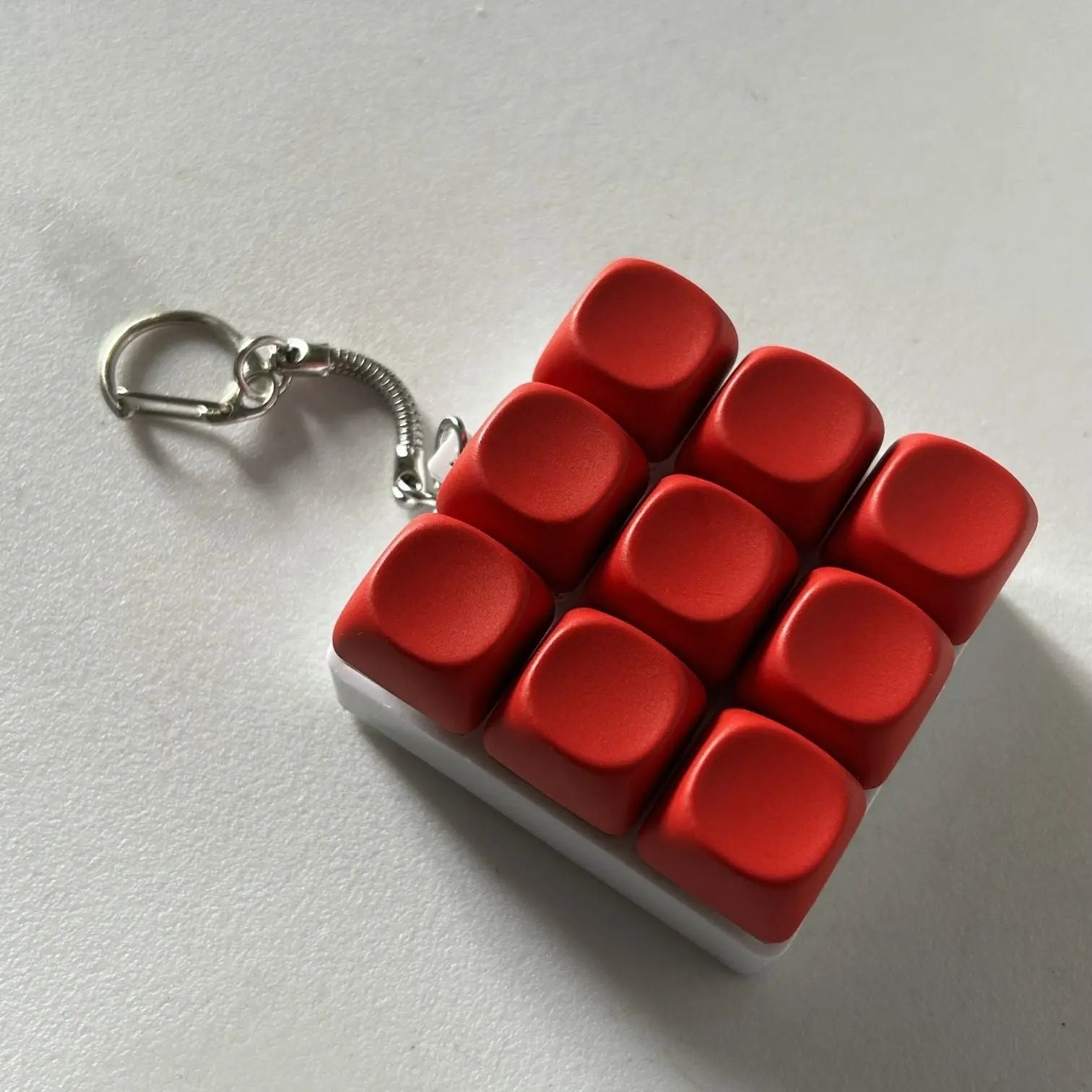 2-Pack Red Mechanical 9-Keyboard Fingertip Toy Keychain - Key Pressure Relief, PVC Fingertip Toy Femina Worldwide