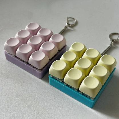 2-Pack Red Mechanical 9-Keyboard Fingertip Toy Keychain - Key Pressure Relief, PVC Fingertip Toy Femina Worldwide