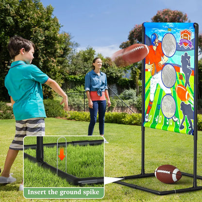 Outdoor/Indoor Portable Rugby Toss Game Set - Football Target Frame &  Rugby Toss Activity Toy, Durable & Easy Assembly Sports Equipment Femina Worldwide