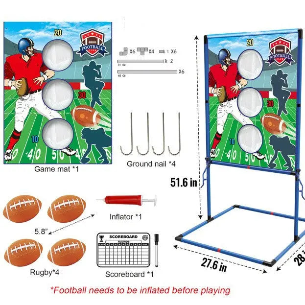Outdoor/Indoor Portable Rugby Toss Game Set - Football Target Frame &  Rugby Toss Activity Toy, Durable & Easy Assembly Sports Equipment Femina Worldwide
