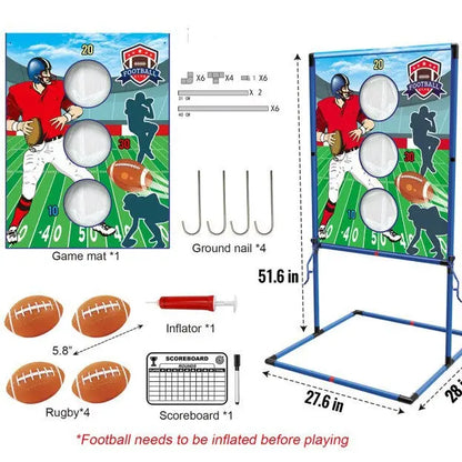 Outdoor/Indoor Portable Rugby Toss Game Set - Football Target Frame &  Rugby Toss Activity Toy, Durable & Easy Assembly Sports Equipment Femina Worldwide
