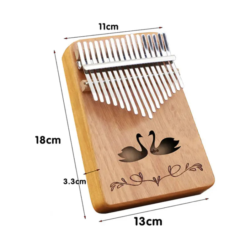 Retro forest deer 17 Key Kalimba Thumb Piano Solid Wood Portable Finger Piano for Beginners and Music Lovers Includes Tuning Kit and Bag for Australian Lifestyle(Hand care style) Femina Worldwide