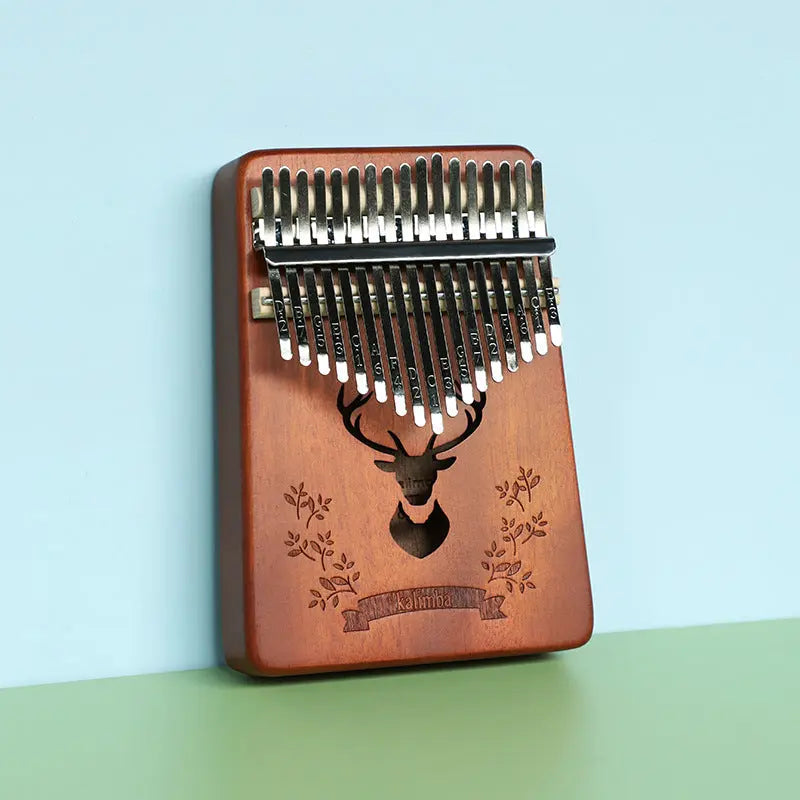 Retro forest deer 17 Key Kalimba Thumb Piano Solid Wood Portable Finger Piano for Beginners and Music Lovers Includes Tuning Kit and Bag for Australian Lifestyle Femina Worldwide
