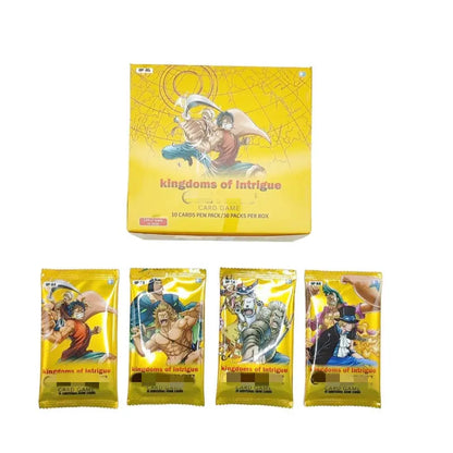 One Piece Themed Trading Card Game 300 Pieces Booster Box Set Kingdoms of Intrigue Anime Battle Collectibles Featuring Sabo Zoro and Sanji Yellow Edition Femina Worldwide