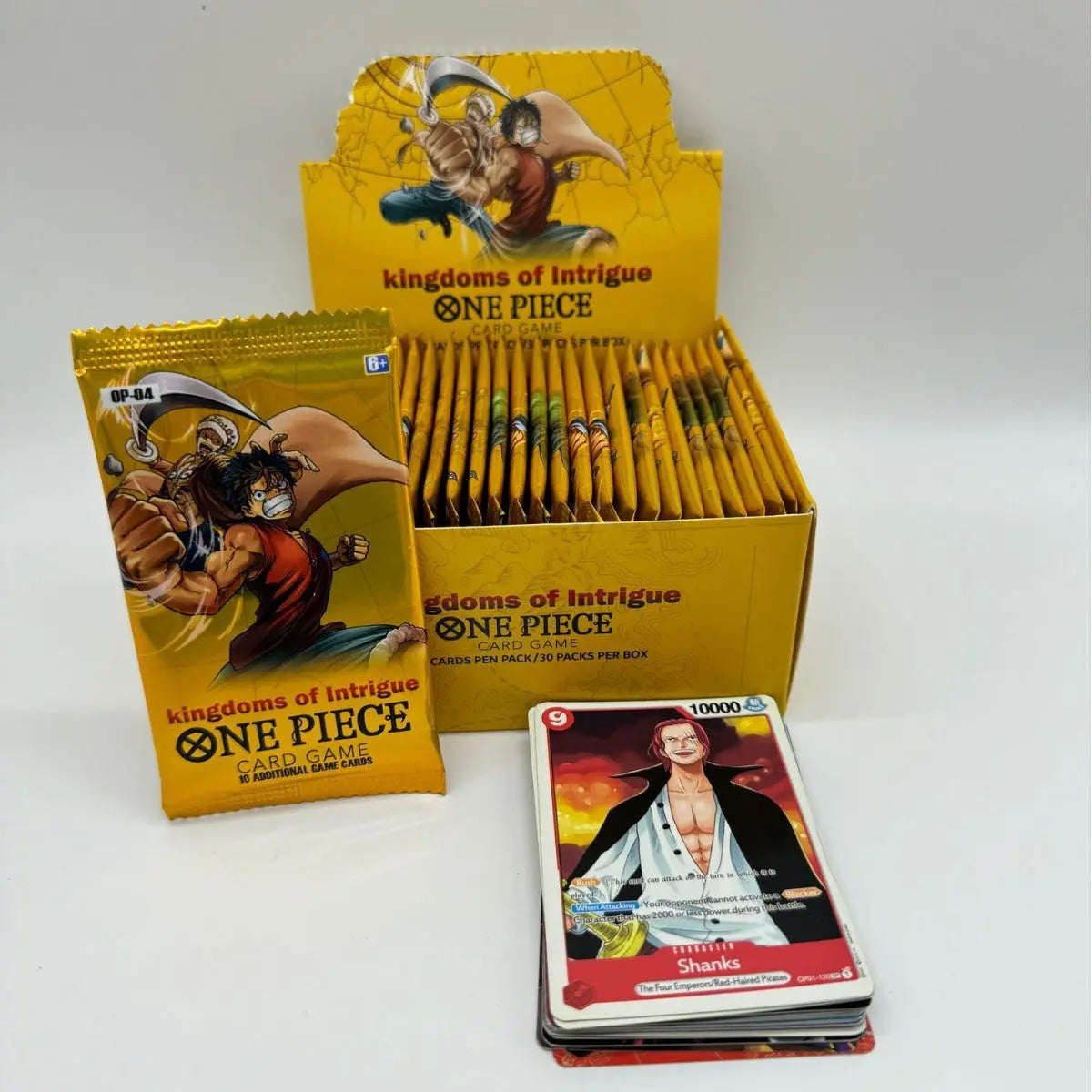 One Piece Themed Trading Card Game 300 Pieces Booster Box Set Kingdoms of Intrigue Anime Battle Collectibles Featuring Sabo Zoro and Sanji Yellow Edition Femina Worldwide