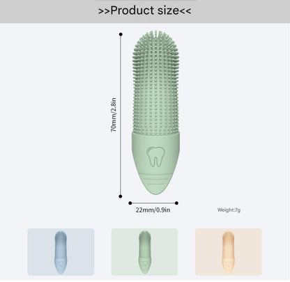 Blue Silicone Pet Finger Toothbrush for Cats and Dogs - Soft Dental Care Brush for Teeth Cleaning, Plaque Removal, and Oral Hygiene - Ideal for Small, Medium, and Large Breeds