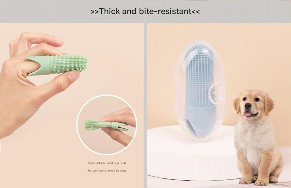 3-piece Blue and Green and Yellow Silicone Pet Finger Toothbrush for Cats and Dogs - Soft Dental Care Brush for Teeth Cleaning, Plaque Removal, and Oral Hygiene - Ideal for Small, Medium, and Large Breeds