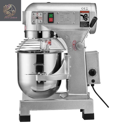 Commercial Food Mixer, 10L Commercial Stand Mixer with 3 Adjustable Speeds, 550W Dough Mixer with Stainless Steel Bowl and 3 Mixing Attachments, Ideal for Restaurant, Bakery, Pastry shop, Cafe