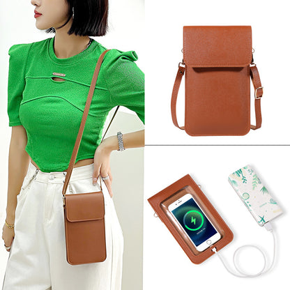 Mini Shoulder Crossbody Bags For Women Casual Solid Color Mobile Phone Bag Long Wallet