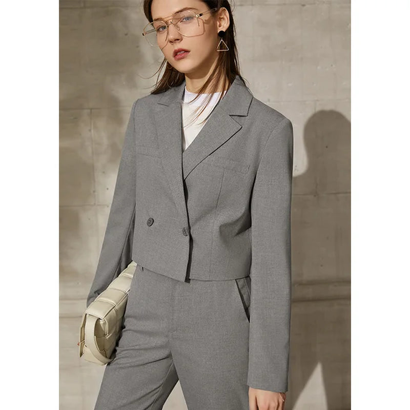 Amii Minimalism Spring New Women'S Suit Fashion Solid Lapel Suit Coat Women Loose Shorts Causal High Waist Female Pants 12130066