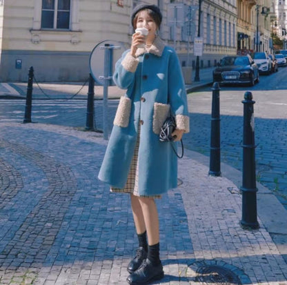 Women's Mid-length Thickened Faux Lamb Plush Coat