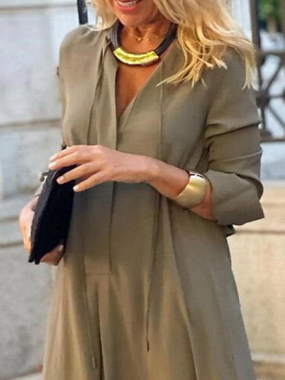 Full Size Solid Color Maxi Shirt Dress Plus Size Crimson Medea