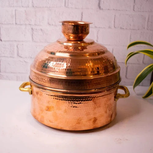 Traditional Ayurvedic Copper Modak Patra Steamer Vessel | Handcrafted