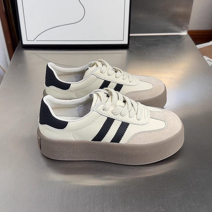 Women's Fashionable Round Toe Vintage Distressed Casual Sneakers