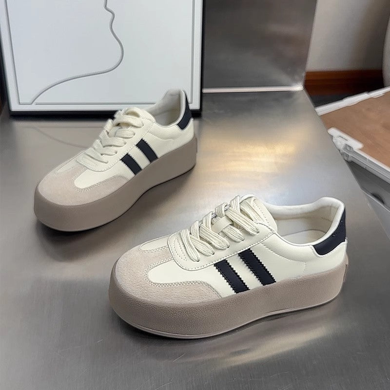Women's Fashionable Round Toe Vintage Distressed Casual Sneakers