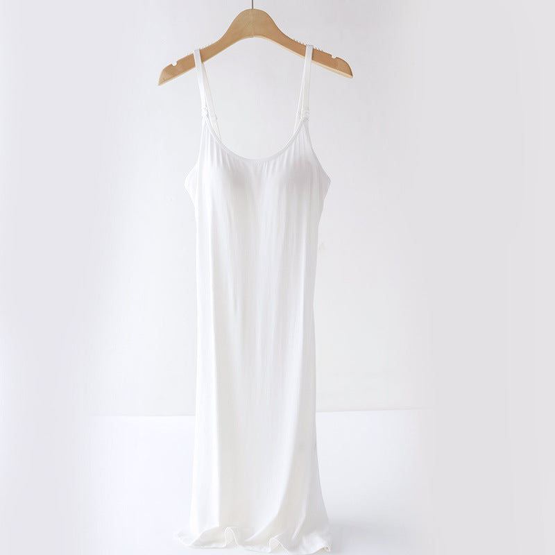 Plus Size Loose Camisoles For Breastfeeding Base Skirt With Chest Pad Sunderwear-free