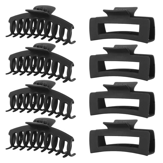 Korean Fashion Matte Hair Claw Clips Pack of 8-D07
