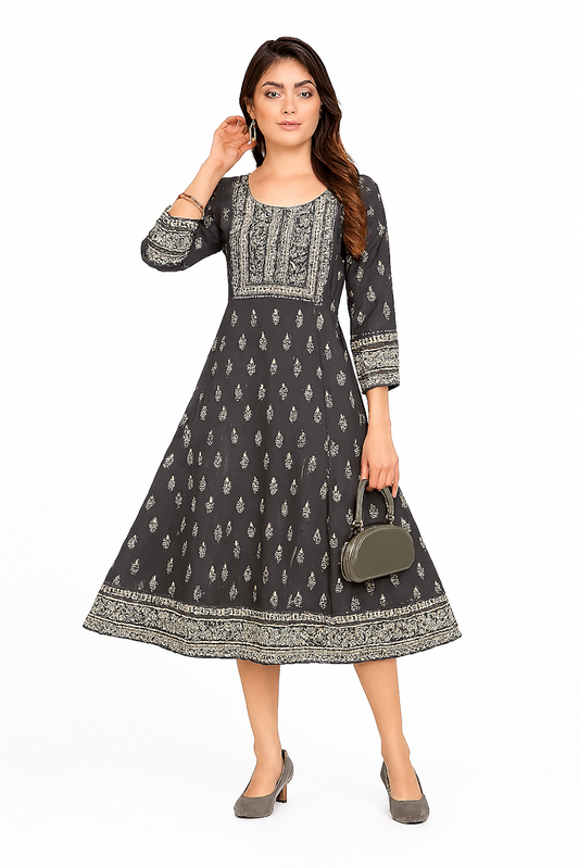 Women Kurta Set-Grey (Size-3XL) | D50