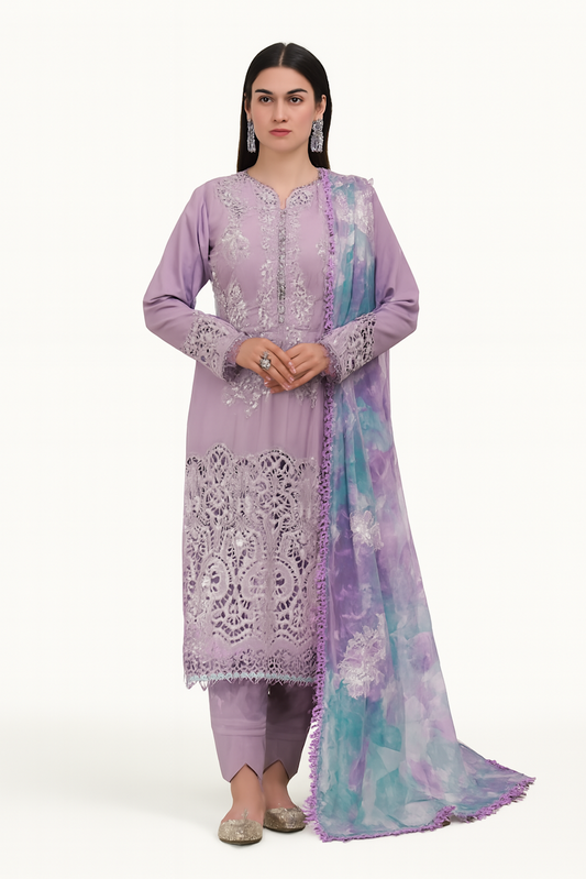Women Embroidery Kurta Set-Black (Size-5XL) | D63
