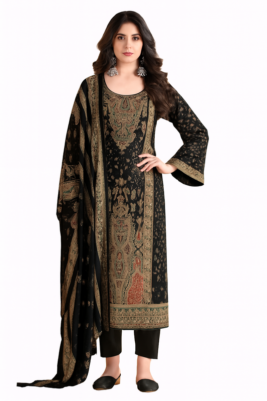 Women Embroidery Kurta Set-Dark Green (Size-S) | D75