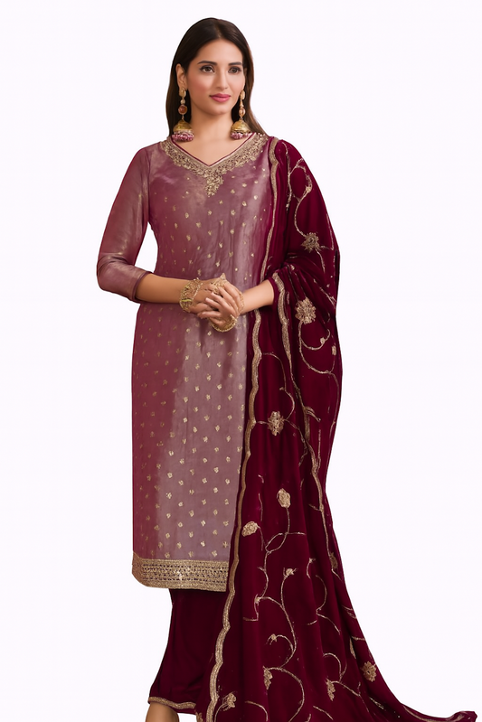 Women Embroidery Kurta Set-Teal (Size-5XL) | D34